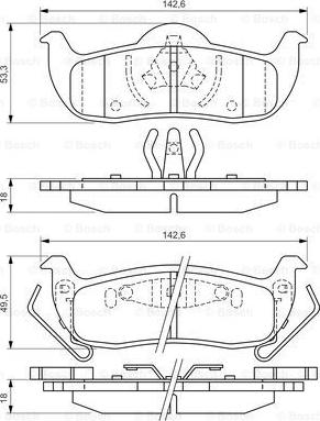 BOSCH 0 986 494 142 - Гальмівні колодки, дискові гальма autozip.com.ua