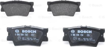 BOSCH 0 986 494 154 - Гальмівні колодки, дискові гальма autozip.com.ua