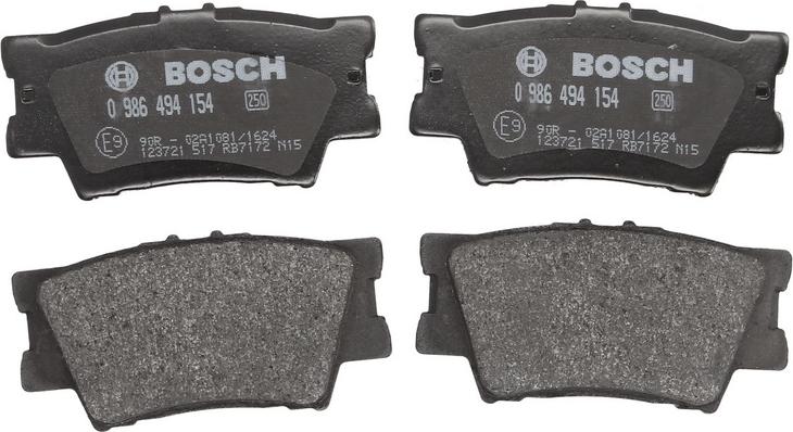 BOSCH 0 986 494 154 - Гальмівні колодки, дискові гальма autozip.com.ua