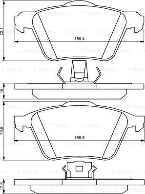 BOSCH 0 986 494 158 - Гальмівні колодки, дискові гальма autozip.com.ua