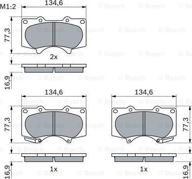 BOSCH 0 986 494 153 - Колодка торм. диск. TOYOTA LAND CRUISER передн. пр-во Bosch autozip.com.ua