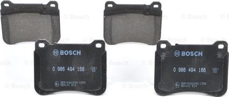 BOSCH 0 986 494 166 - Гальмівні колодки, дискові гальма autozip.com.ua