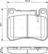 BOSCH 0 986 494 166 - Гальмівні колодки, дискові гальма autozip.com.ua