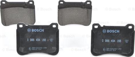 BOSCH 0 986 494 166 - Гальмівні колодки, дискові гальма autozip.com.ua