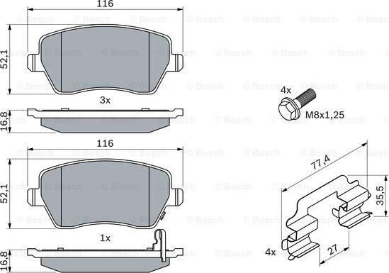 BOSCH 0 986 494 160 - Гальмівні колодки, дискові гальма autozip.com.ua