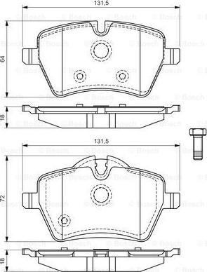 BOSCH 0 986 494 168 - Гальмівні колодки, дискові гальма autozip.com.ua