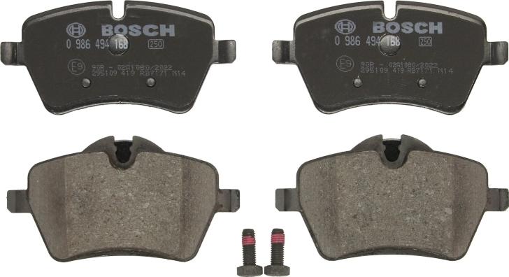 BOSCH 0 986 494 168 - Гальмівні колодки, дискові гальма autozip.com.ua