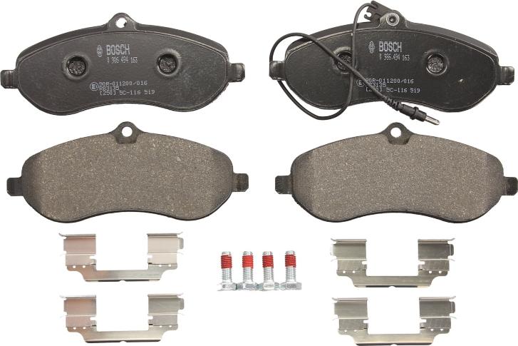 BOSCH 0 986 494 163 - Гальмівні колодки, дискові гальма autozip.com.ua
