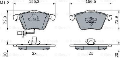 BOSCH 0 986 494 104 - Гальмівні колодки, дискові гальма autozip.com.ua