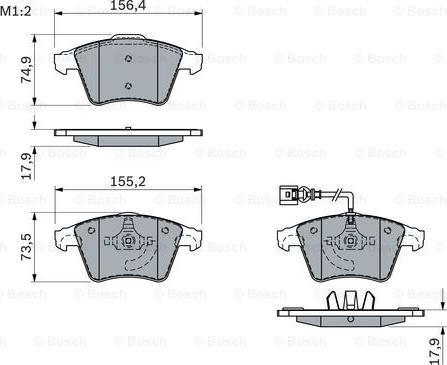 BOSCH 0 986 494 107 - Гальмівні колодки, дискові гальма autozip.com.ua