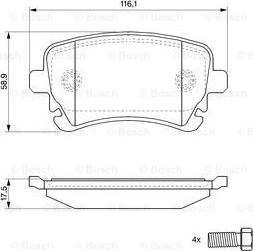 BOSCH 0 986 494 119 - Гальмівні колодки, дискові гальма autozip.com.ua