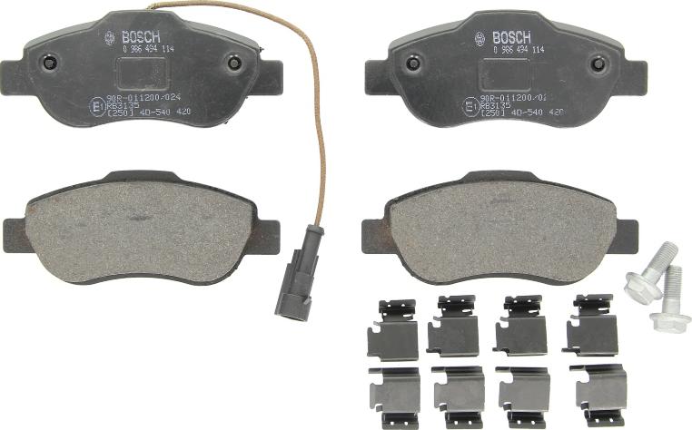 BOSCH 0 986 494 114 - Гальмівні колодки, дискові гальма autozip.com.ua