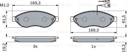 BOSCH 0 986 494 111 - Гальмівні колодки, дискові гальма autozip.com.ua