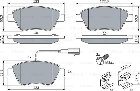 BOSCH 0 986 494 113 - Гальмівні колодки, дискові гальма autozip.com.ua