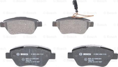 BOSCH 0 986 494 113 - Гальмівні колодки, дискові гальма autozip.com.ua