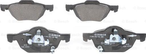 BOSCH 0 986 494 135 - Гальмівні колодки, дискові гальма autozip.com.ua