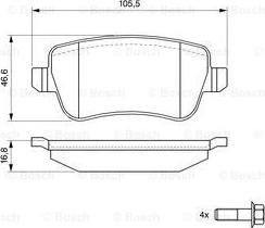 BOSCH 0 986 494 125 - Гальмівні колодки, дискові гальма autozip.com.ua