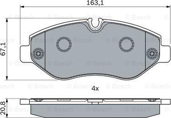 BOSCH 0 986 494 121 - Гальмівні колодки, дискові гальма autozip.com.ua