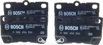 BOSCH 0 986 494 891 - Гальмівні колодки, дискові гальма autozip.com.ua