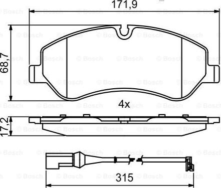 BOSCH 0 986 494 844 - Гальмівні колодки, дискові гальма autozip.com.ua