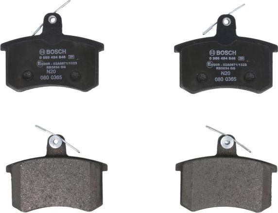 BOSCH 0 986 494 846 - Гальмівні колодки, дискові гальма autozip.com.ua