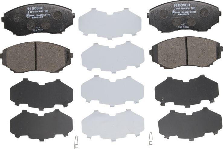 BOSCH 0 986 494 855 - Гальмівні колодки, дискові гальма autozip.com.ua