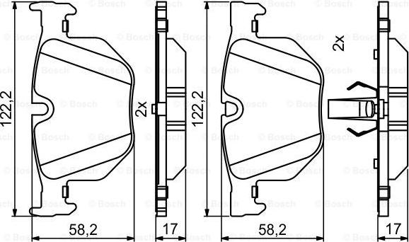 BOSCH 0 986 494 862 - Гальмівні колодки, дискові гальма autozip.com.ua