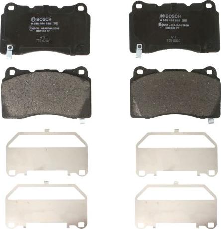 BOSCH 0 986 494 880 - Гальмівні колодки, дискові гальма autozip.com.ua