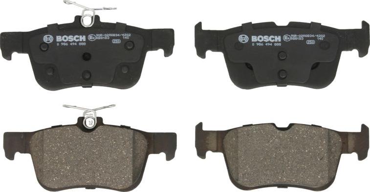 BOSCH 0 986 494 888 - Гальмівні колодки, дискові гальма autozip.com.ua