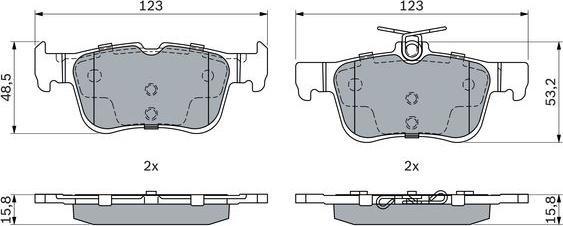 BOSCH 0 986 494 888 - Гальмівні колодки, дискові гальма autozip.com.ua