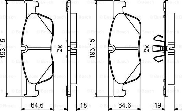 BOSCH 0 986 494 831 - Гальмівні колодки, дискові гальма autozip.com.ua