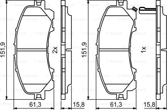 BOSCH 0 986 494 821 - Гальмівні колодки, дискові гальма autozip.com.ua