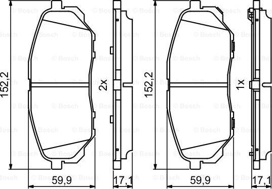 BOSCH 0 986 494 827 - Гальмівні колодки, дискові гальма autozip.com.ua