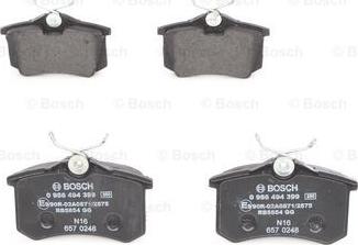 BOSCH 0 986 494 399 - Комплект гальмівних колодок  - дискові autozip.com.ua