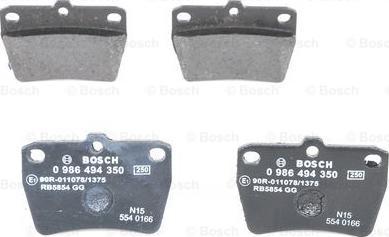 BOSCH 0 986 494 350 - Колодка гальм. диск. CHERY TIGGO. TOYOTA RAV 4 задн. вир-во Bosch autozip.com.ua