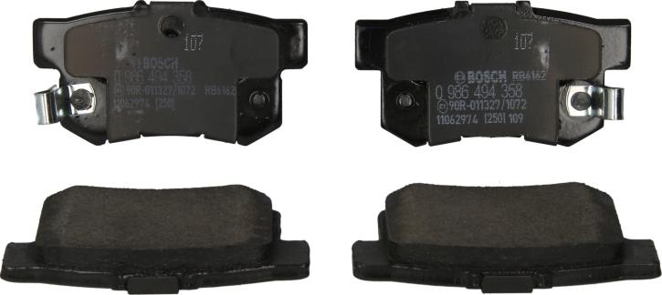 BOSCH 0 986 494 358 - Гальмівні колодки, дискові гальма autozip.com.ua