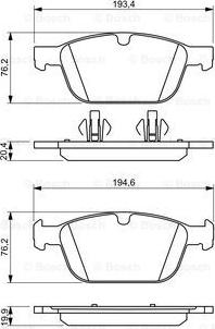 BOSCH 0 986 494 305 - Колодка торм. диск. VOLVO XC60 2.0-3.0 08- передн. пр-во Bosch autozip.com.ua