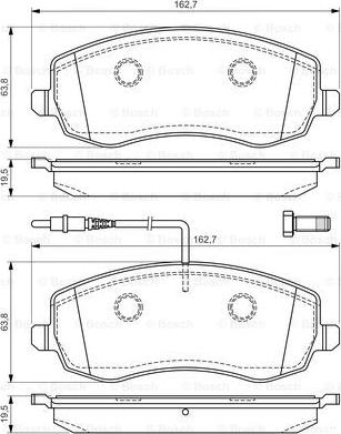 BOSCH 0 986 494 385 - Гальмівні колодки, дискові гальма autozip.com.ua