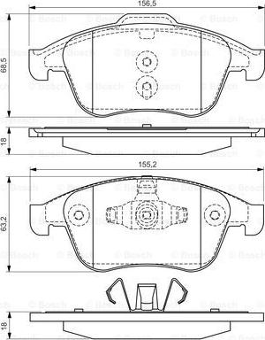 BOSCH 0 986 494 381 - Гальмівні колодки, дискові гальма autozip.com.ua