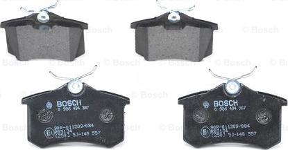 BOSCH 0 986 494 387 - Колодка гальм. диск. AUDI-PEUGEOT-RENAULT-SEAT-VW задн. вир-во Bosch autozip.com.ua