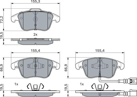 BOSCH 0 986 494 372 - Гальмівні колодки, дискові гальма autozip.com.ua