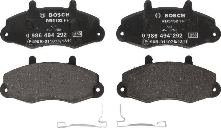 BOSCH 0 986 494 292 - Гальмівні колодки, дискові гальма autozip.com.ua