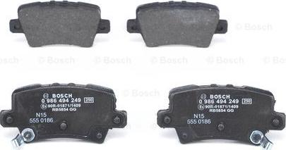 BOSCH 0 986 494 249 - Гальмівні колодки, дискові гальма autozip.com.ua