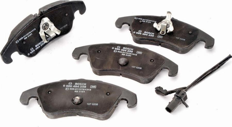 BOSCH 0 986 494 259 - Гальмівні колодки, дискові гальма autozip.com.ua