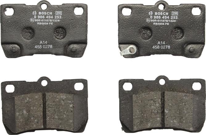BOSCH 0 986 494 253 - Гальмівні колодки, дискові гальма autozip.com.ua