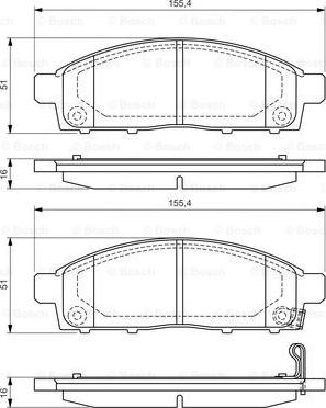 BOSCH 0 986 494 268 - Гальмівні колодки, дискові гальма autozip.com.ua