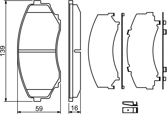 BOSCH 0 986 494 204 - Гальмівні колодки, дискові гальма autozip.com.ua