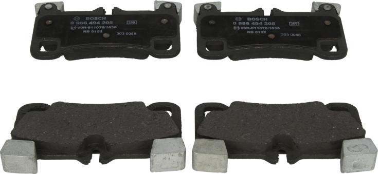 BOSCH 0 986 494 205 - Гальмівні колодки, дискові гальма autozip.com.ua