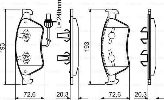 BOSCH 0 986 494 200 - Гальмівні колодки, дискові гальма autozip.com.ua