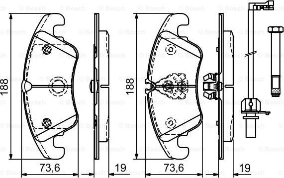 BOSCH 0 986 494 201 - Гальмівні колодки, дискові гальма autozip.com.ua